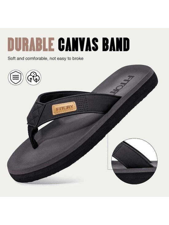 Mens Black Flat Thongs Solid Comfort Split Toe Rubber Flip Flop Slipper Shoes main image 5